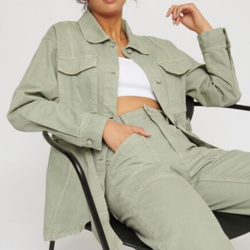 Dynamite Belted Denim Shacket - Picture 4 of 12